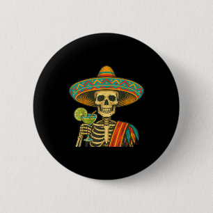 Macaron Rond 5 Cm Bière Skeleton cinco de mayo fiesta