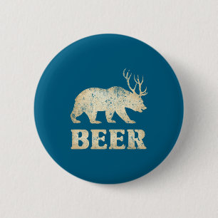 Macaron Rond 5 Cm Bières anciennes Bear Deer