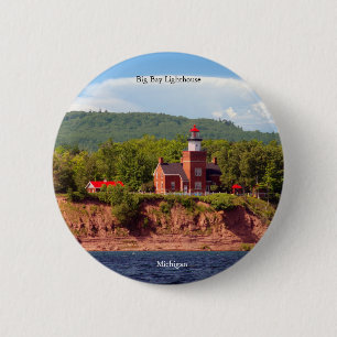 Macaron Rond 5 Cm Big Bay Lighthouse à partir du bouton d'eau