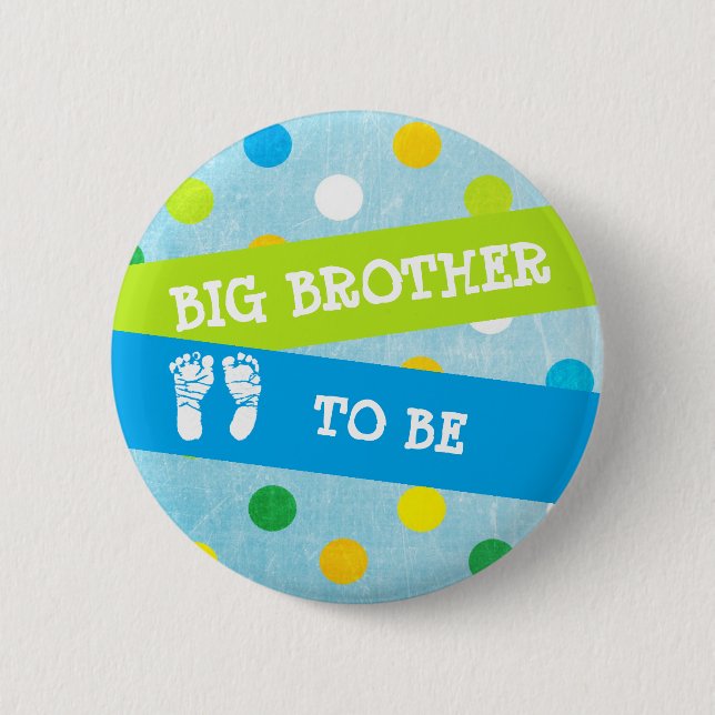 Macaron Rond 5 Cm Big Brother à être Baby shower Button (Devant)