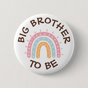 Macaron Rond 5 Cm Big Brother à être Baby shower Button Arc-en-ciel