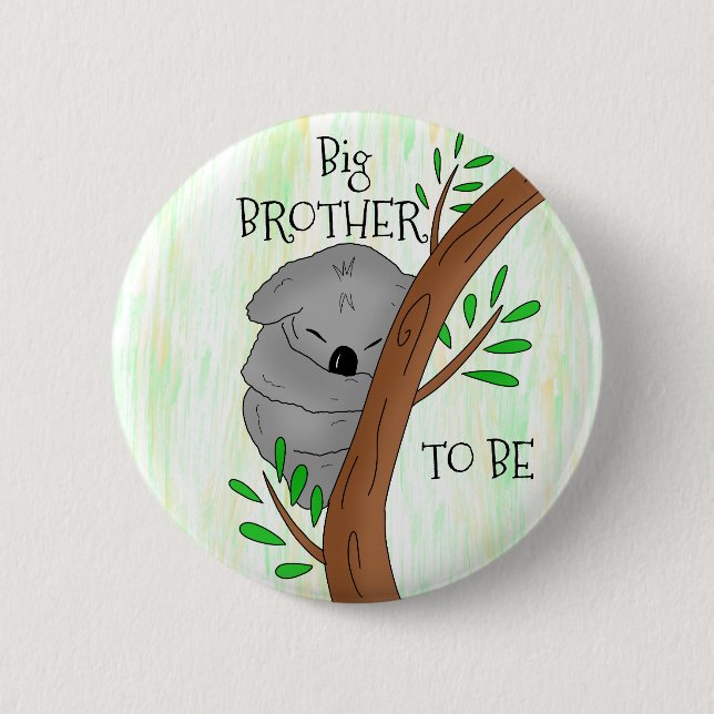 Macaron Rond 5 Cm Big Brother | Baby shower Koala (Devant)
