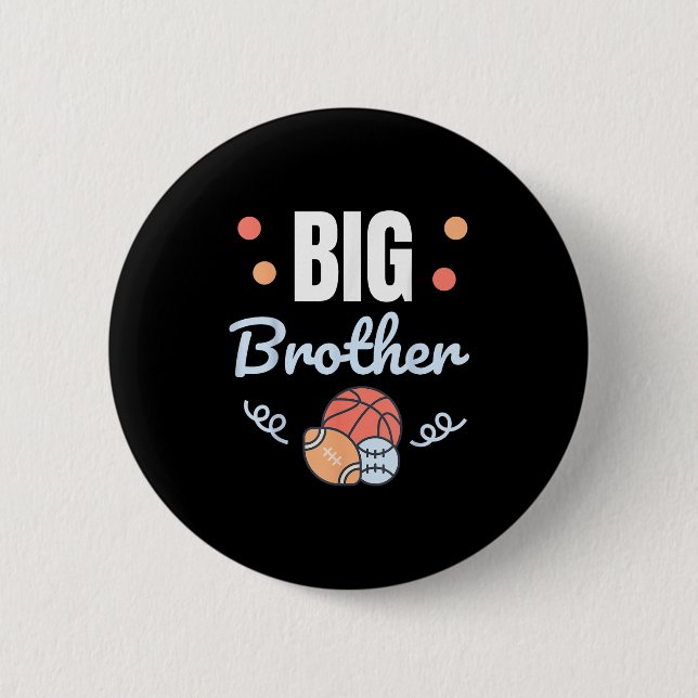Macaron Rond 5 Cm Big Brother _ Fun Pregancy Faire-part &amp; Sib (Devant)
