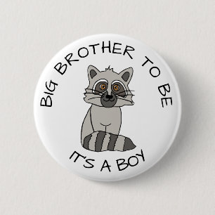 Macaron Rond 5 Cm Big Brother sera le Baby shower Racoon