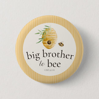 Macaron Rond 5 Cm Big Brother To Bee Bumblebee Baby Shower Family 