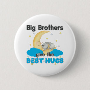Macaron Rond 5 Cm Big Brothers donne les meilleurs câlins - Bunny Mo