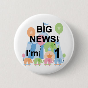Macaron Rond 5 Cm Big News Circus 1er Anniversaire T-shirts et cadea