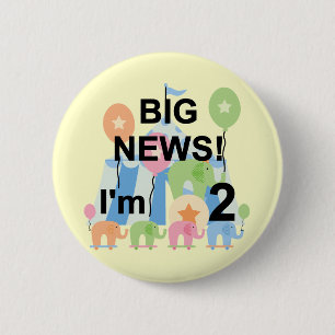 Macaron Rond 5 Cm Big News Circus 2nd Birthday T-shirts et cadeaux