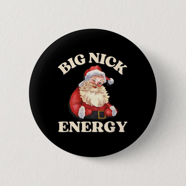 Macaron Rond 5 Cm Big Nick Energy Funny Père Noël Noël (Devant)