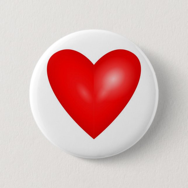 Macaron Rond 5 Cm Big Red Valentine Heart (Devant)