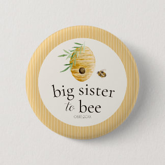 Macaron Rond 5 Cm Big Sister To Bee Bumblebee Baby Shower Family 