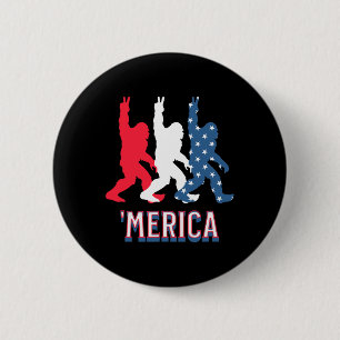 Macaron Rond 5 Cm Bigfoot Amérique Rouge Blanc Bleu Paix Signal 4ème