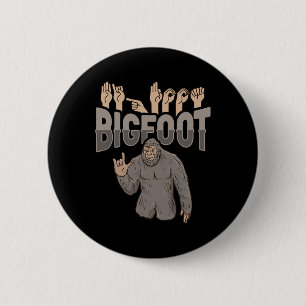 Macaron Rond 5 Cm Bigfoot Asl Gesture main Sourde perte d'ouïe Adjud