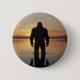 Macaron Rond 5 Cm Bigfoot au lac Sunset