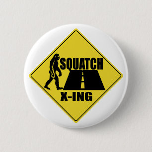 Macaron Rond 5 Cm Bigfoot/bouton de signe croisement de Sasquatch