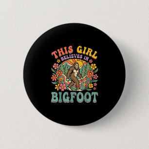 Macaron Rond 5 Cm Bigfoot fille croit forêt florale coucher de solei