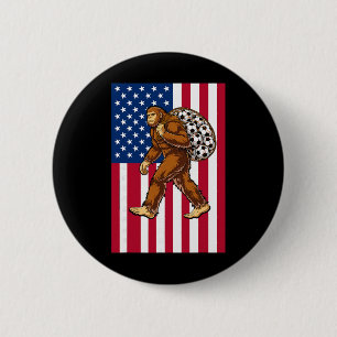 Macaron Rond 5 Cm Bigfoot Football Drapeau Usa Drôle Patriotique Sas