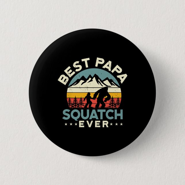 Macaron Rond 5 Cm Bigfoot Papa Sasquatch Papa Best Papa Squatch Jama (Devant)