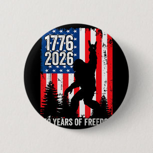 Macaron Rond 5 Cm Bigfoot patriotique 250 ans de liberté usa 250e