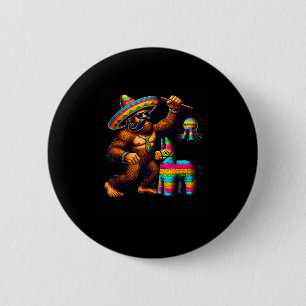 Macaron Rond 5 Cm Bigfoot Pinata Cinco De Mayo Mexicain Sasquatch En
