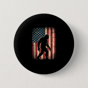 Macaron Rond 5 Cm Bigfoot sasquatch patriotique États-Unis 4 juillet