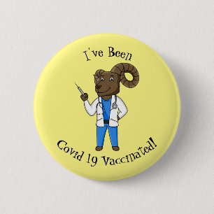 Macaron Rond 5 Cm Bighorn sheep doctor cartoon illustration