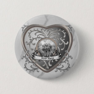 Macaron Rond 5 Cm Bijou d'argent Coeur de la fée