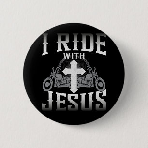 Macaron Rond 5 Cm Biker Je Marche Avec Jesus Faith
