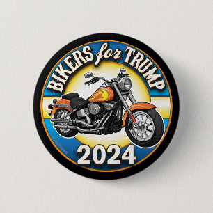 Macaron Rond 5 Cm Bikers Pour Trump 2024 - Cyclisme Patriotique