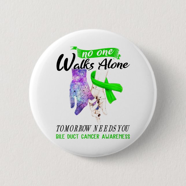 Macaron Rond 5 Cm Bile Duct Cancer Awareness Ribbon Support Cadeaux (Devant)