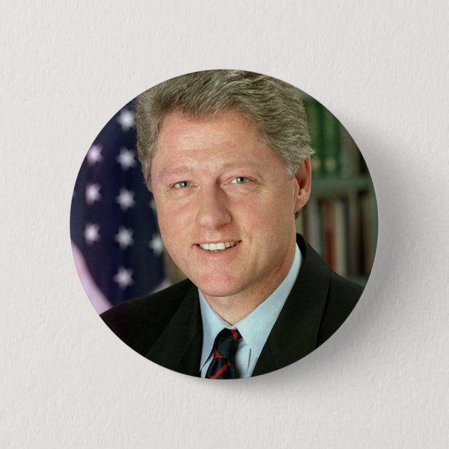 Macaron Rond 5 Cm Bill Clinton (Devant)