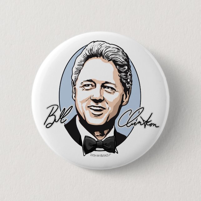 Macaron Rond 5 Cm Bill Clinton pour le premier bouton de monsieur (Devant)