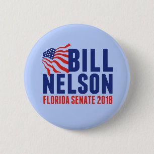 Macaron Rond 5 Cm Bill Nelson pour le sénateur 2018 de la Floride