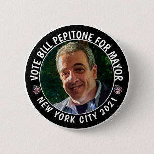 Macaron Rond 5 Cm Bill Pepitone pour le maire de New York 2021