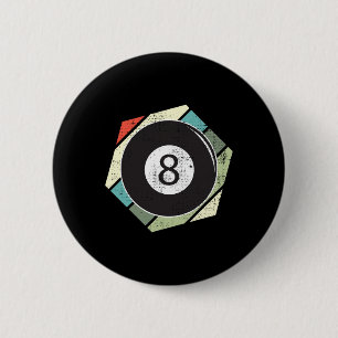 Macaron Rond 5 Cm Billard 8 Ball Retro Love Pour Le Billard Sport