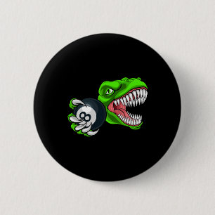 Macaron Rond 5 Cm Billard amusant T-rex Art Billard Jouer Piscine P