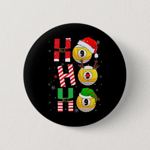 Macaron Rond 5 Cm Billard de Noël amusant Ho Ho Ho Xmas Correspondan