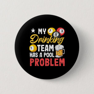 Macaron Rond 5 Cm Billard Joueurs 8-ll Mon Équipe De Boissons A Une 