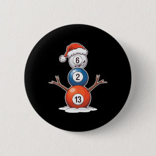 Macaron Rond 5 Cm Billard Noël Snowman Avec Table De Billard