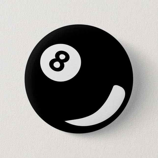 Macaron Rond 5 Cm Billard noir de 8 billards de billard (Devant)