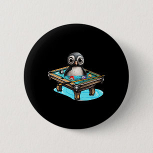 Macaron Rond 5 Cm Billard Penguin Hustler Pool Snooker Jouer Poo