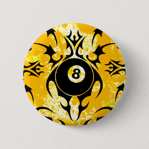 Macaron Rond 5 Cm billard. tribal.