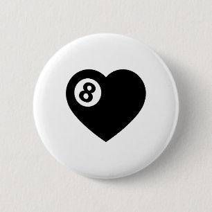 Macaron Rond 5 Cm Billiard Heart Love Pool Joueur Valentine Sondage