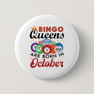 Macaron Rond 5 Cm Bingo Birthday Bingo Queens sont nés en octobre