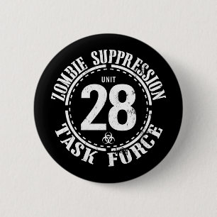 Macaron Rond 5 Cm Biodanger : Bouton Contagion Zombie