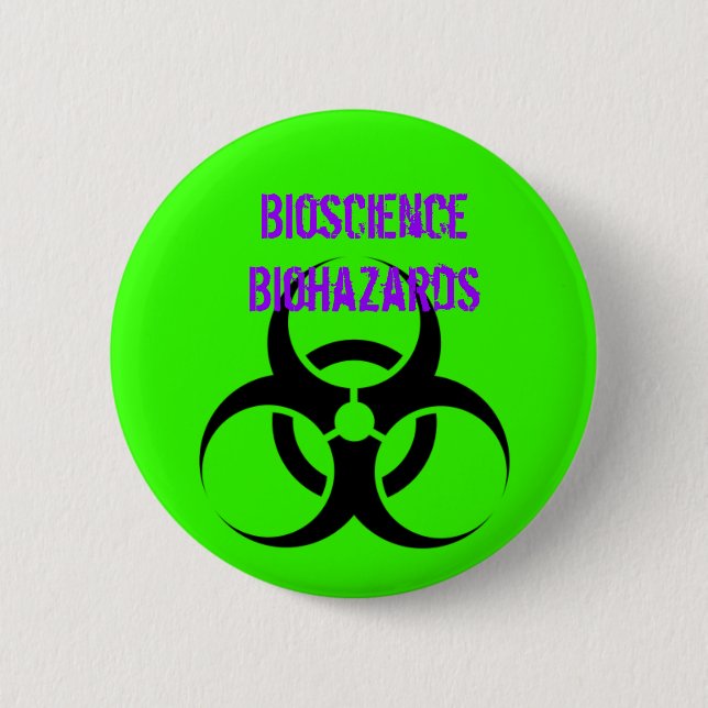 Macaron Rond 5 Cm Biohazard, Biohazards de biosciences (Devant)