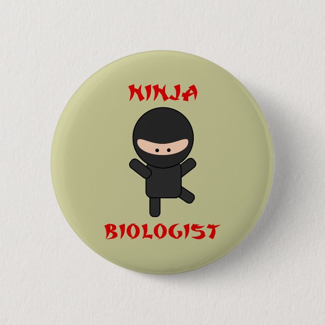 Macaron Rond 5 Cm biologiste de ninja (Devant)
