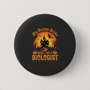Macaron Rond 5 Cm Biologiste d'Halloween Sorcière Maison Hantée Citr