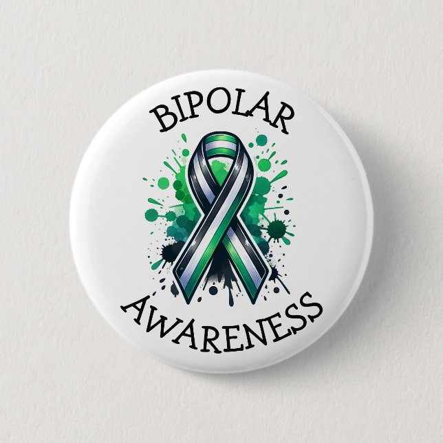 Macaron Rond 5 Cm Bipolar Awareness Ribbon (Devant)