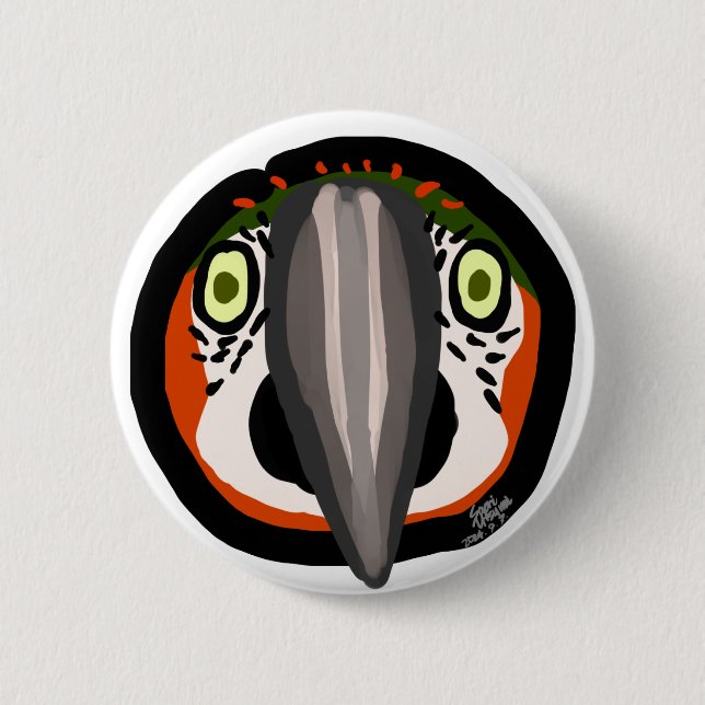 Macaron Rond 5 Cm Birb de pastèque "Kiwi" (Devant)